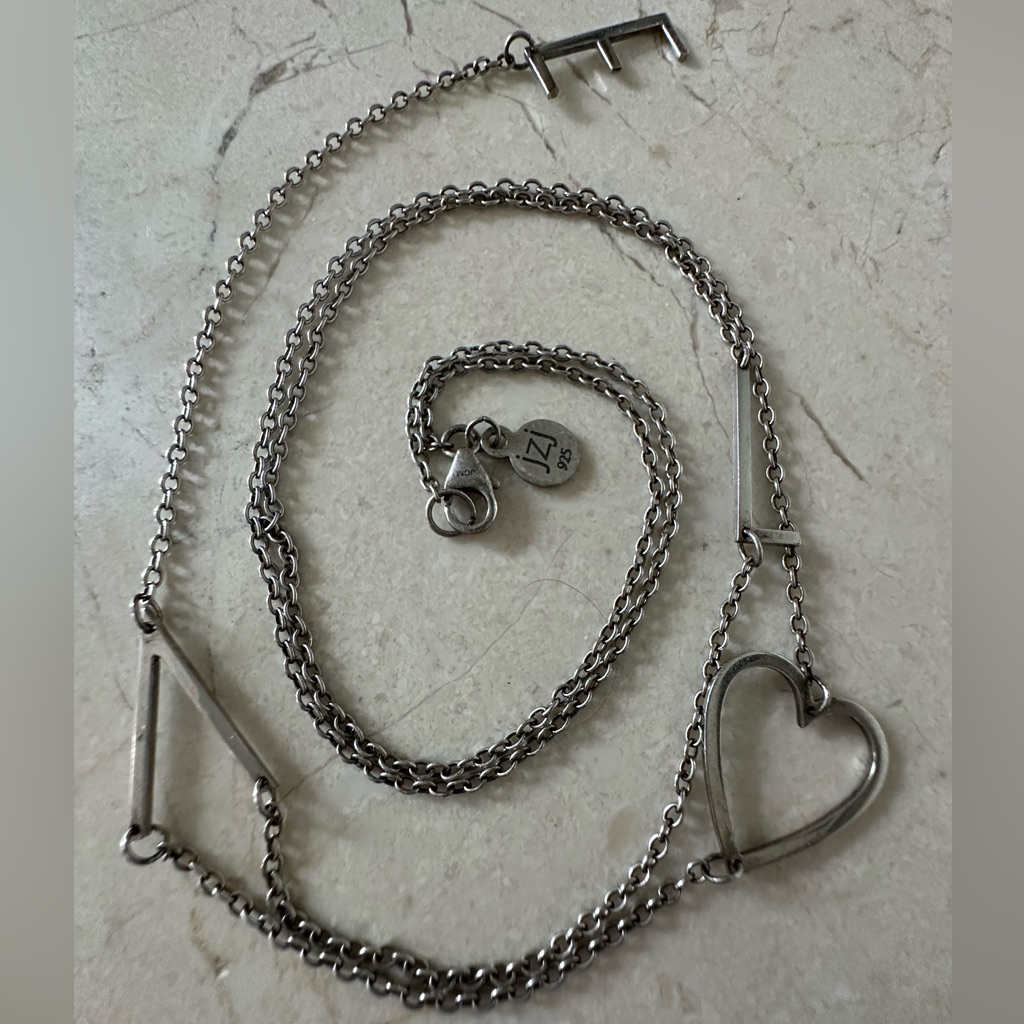 Jzj Jennifer Zeuner 925 Sterling Silver Love Elegant Heart Lariat Necklace 99$